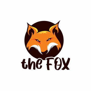 circle fox head logo design
