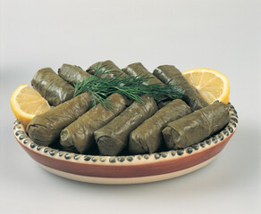 Turkish foods; stuffed leaves (yaprak sarma dolma)