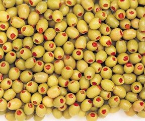 bunch of stuffed green olives