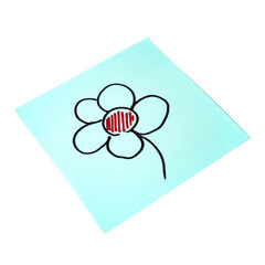 Isolated sticker with the image of the flower symbol on a white background