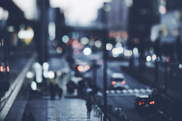 夕暮れの道路 交通イメージ