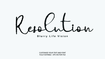 Resolution Blurry Life Vision White Flat Background Editable Text Effect