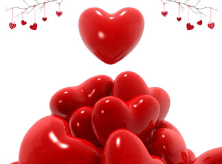 Obraz na płótnie Canvas Valentine love transparent 3d rendering illustration 