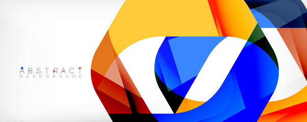 Geometric abstract background - multicolored abstract shapes on white. Vector Illustration For Wallpaper, Banner, Background, Landing Page