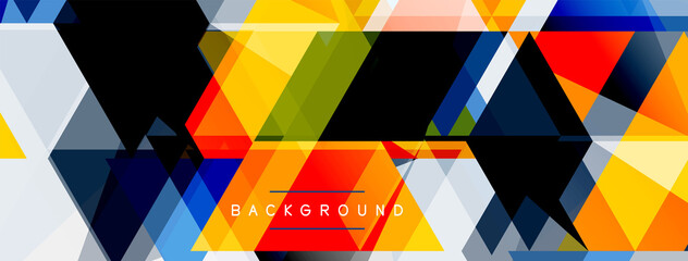 Mosaic triangles geometric background. Techno or business concept, pattern for wallpaper, banner, background, landing page