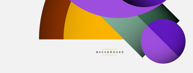 Geometric abstract background. Round shapes, circles, lines composition for wallpaper banner background or landing page