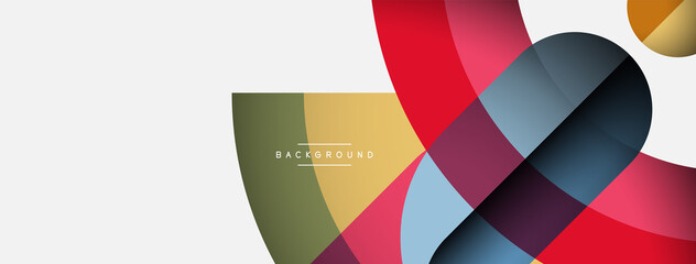 Geometric abstract background. Round shapes, circles, lines composition for wallpaper banner background or landing page