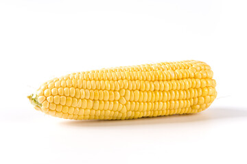 fresh corn cobs isolated on white background