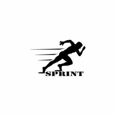 silhouette of a man sprint