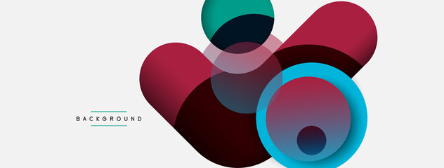 Vector round shapes circles minimal geometric background. Vector illustration for wallpaper banner background or landing page