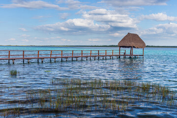 Laguna de Bacalar Lagoon in Mayan Mexico at Quintana roo