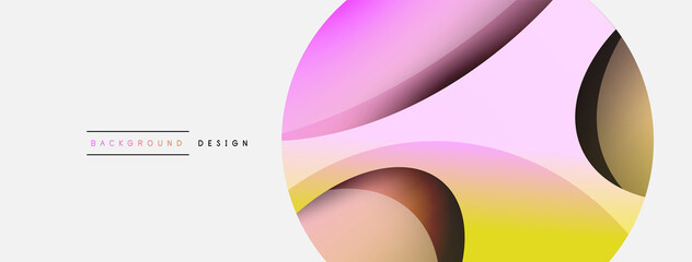 Creative geometric wallpaper. Minimal abstract background. Circle and wave composition vector illustration for wallpaper banner background or landing page