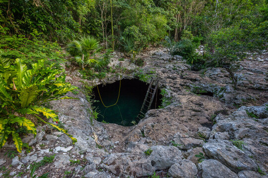 Cenote Cavalera also called temple of Doom, Tulum, Mexico