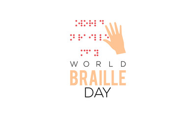 January 04 - Braille Day. Awareness vector design for banner, poster, tshirt, card.