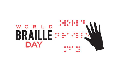 January 04 - Braille Day. Awareness vector design for banner, poster, tshirt, card.
