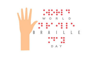 January 04 - Braille Day. Awareness vector design for banner, poster, tshirt, card.