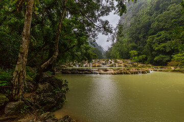 Semuc Champey in rain season, Lanquin, Guatemala, Central America