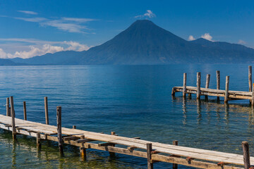 Fototapeta na wymiar Pier at Lake Atitlan in Guatemala