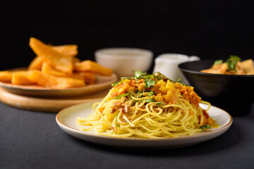 Tai Yai style spicy mixed noodles, local food in northern Thailand