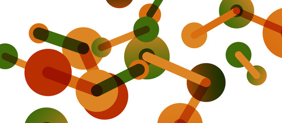 Abstract background. Round dots connected by lines. Trendy techno business template for wallpaper, banner, background or landing