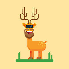 Cartoon cute deer animals design