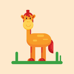 Cartoon cute horse animals design