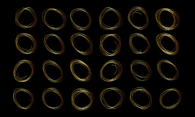 Gold Line Brush Vector Drawing