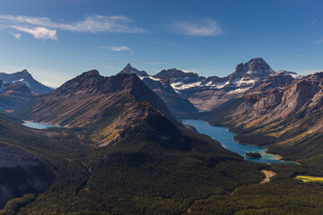 Marvel lake and Mount Assiniboine aerial