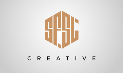 creative polygon SFSL letters logo design, vector template