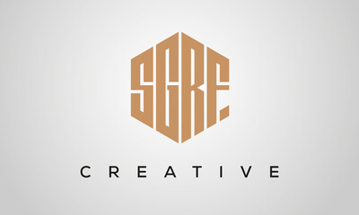 creative polygon SGR letters logo design, vector template