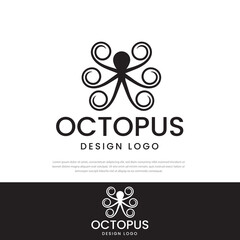 Logo Six tentacle octopus silhouette design, design templates, icons, symbols, design illustration © Ahmad