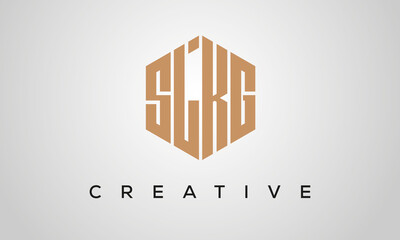 creative polygon SLKG letters logo design, vector template