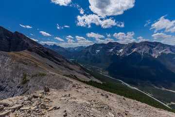 Rocky mountains from the top of Ha Ling Peak, Kananaskis, Canada