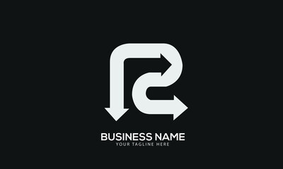 Alphabet R arrow creation monogram vector logo template