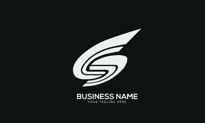 Alphabet S waves monogram vector logo template