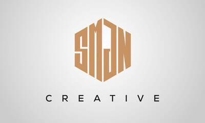 creative polygon SMJN letters logo design, vector template