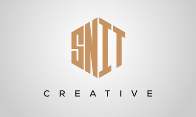 creative polygon SNIT letters logo design, vector template