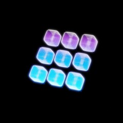 colorful neon glowing application 3d icon in dark background. symbol serials. 3d randered.