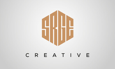 creative polygon SRGE letters logo design, vector template