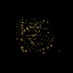 Falling Snow flakes golden pattern Holiday Vector