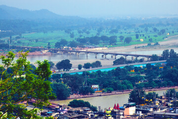 top view, with river and same building in city