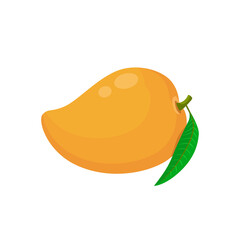 Flat vector of mango, Tropical and exotic fruit type  isolated on white background. Flat illustration graphic icon