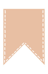 Festive checkbox. Birthday decor. Dotted lines. Sewn at the seams with threads. Simple style, minimalism, modern.
