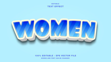 women cartoon editable text effect
