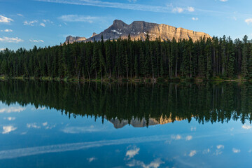 Minnewanka Loop and Lake Johnson near Banff in the Canadian Rockies