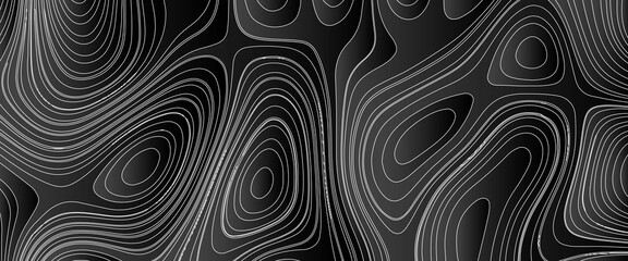 Luxury black abstract line art background vector. wallpaper design for fabric , packaging , web, geographic grid map vector illustration.