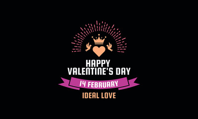 Happy Valentine day I love you forever with birds and crownicon abstract monogram vector logo template