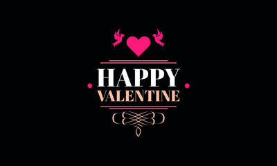 Happy valentines day I will love you forever round circle shapeicon abstract monogram vector logo template