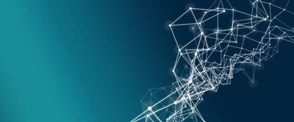 Polygon dots blue background