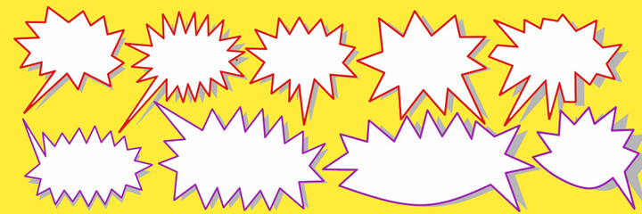 Comic Callout Clipart Bundle Pack Collection with Soft Shadow